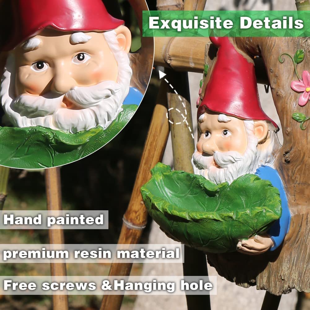 Garden Gnome Resin Statue Bird Feeder-xinru