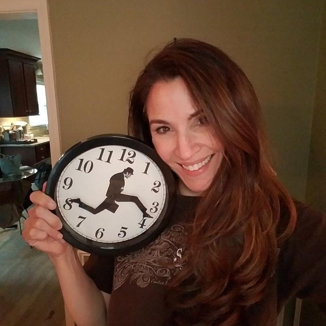Ministry Of Silly Walks Clock with Glass Front Cover-xinru