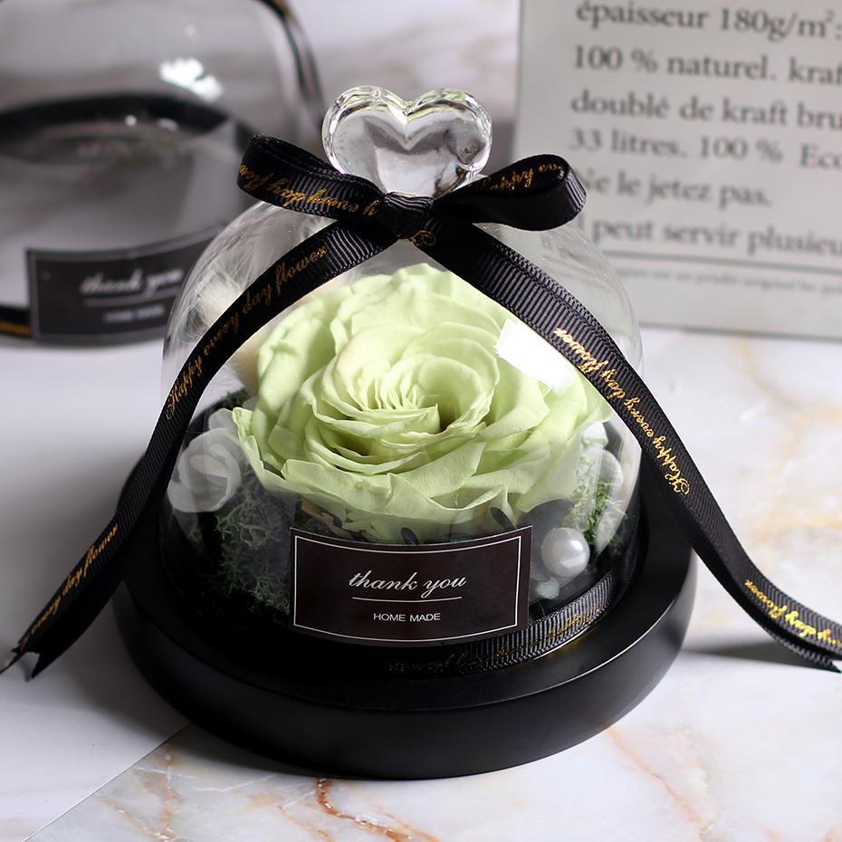 Mother's Day Gift Immortal Enchanted Rose Glass Heart Dome-xinru