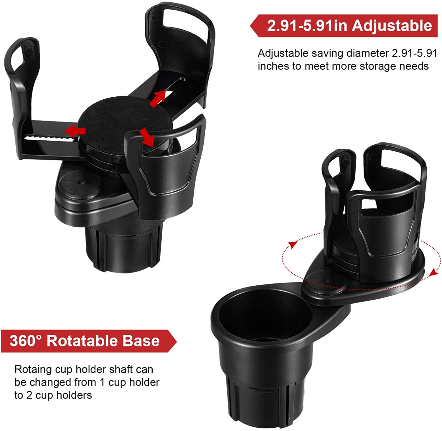 Smart Multifunction Car Rotating 2 In 1 Cup Holder-xinru