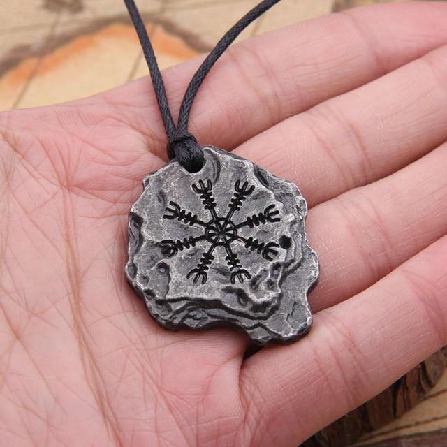 Unisex Viking Aegishjalmr Helm Of Awe Pendant Necklace-xinru