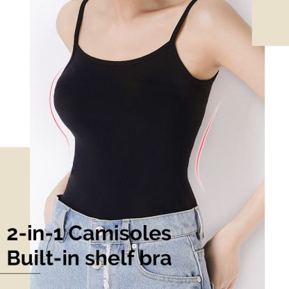 Women's Stretch Cotton Camisole Built-in Bra-xinru