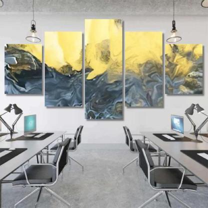 Black White Gold Marble Abstract Hand-xinru shop