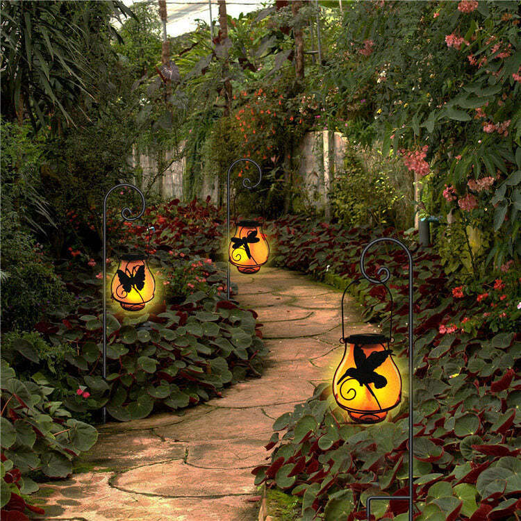 Solar Retro Lantern LED Decorative Outdoor Waterproof Garden Hanging Light-xinru