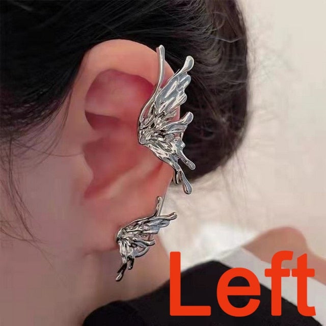 Girls Fashion Gold and Silver Butterfly Earrings-xinru