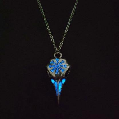 Viking Raven Glowing Runic Compass Pendant Necklace-xinru