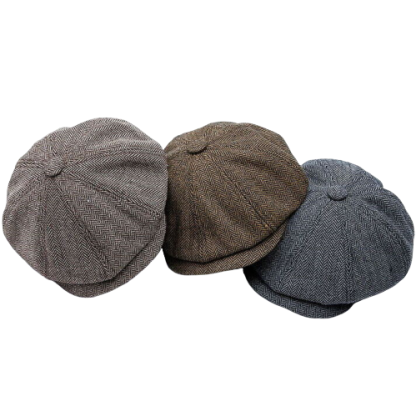 Classy Men Grey Vintage Newsboy Cap-xinru