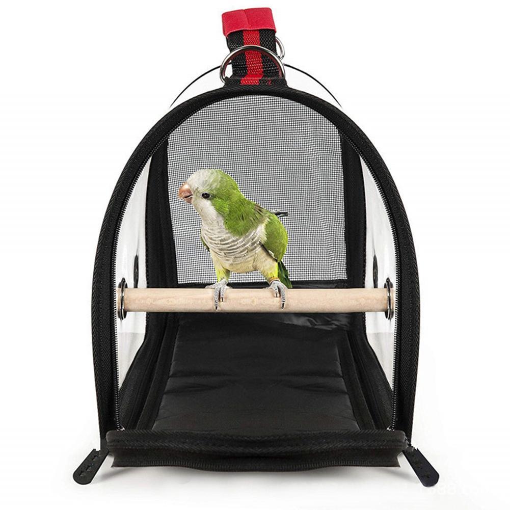 Bird Transparent Travel Take-out Breathable Parrot Handbag-xinru