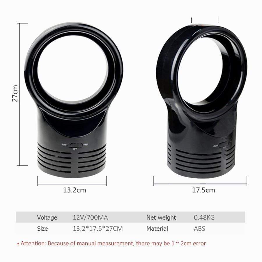 Home Office Electric Mini Portable Adjustable Air Speed Bladeless Fan-xinru