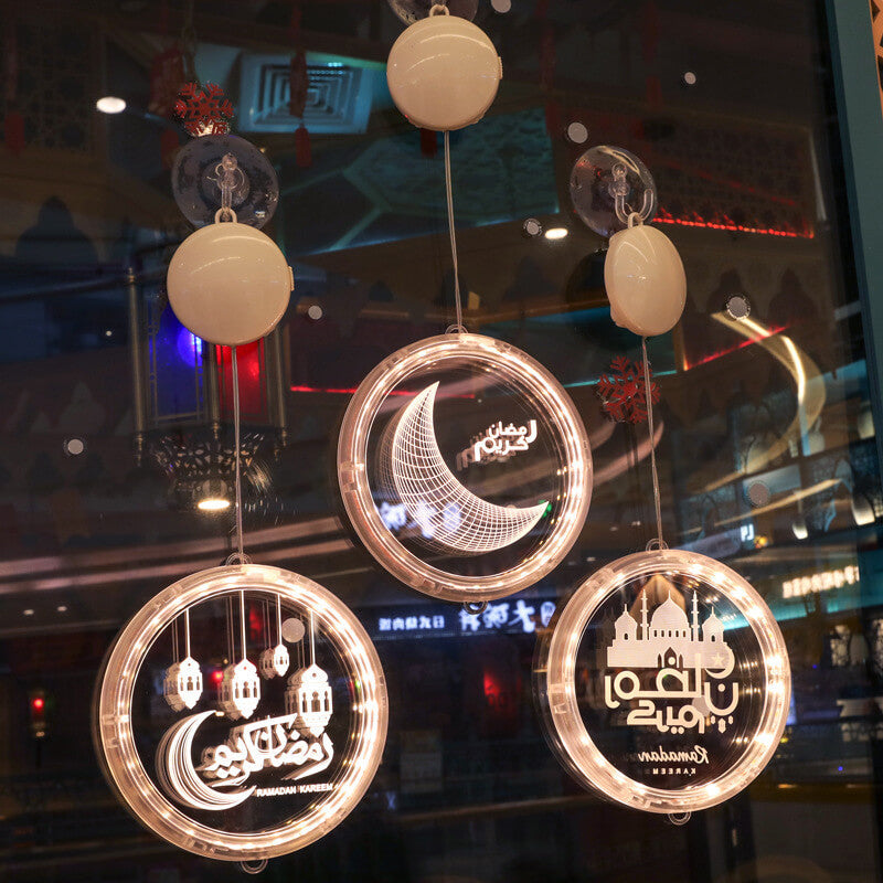 Eid Ramadan Moon Castle LED Decorative Windows Light-xinru