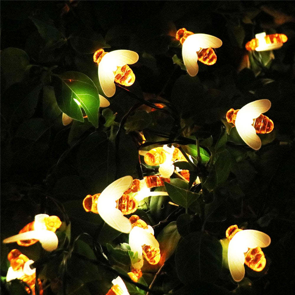 Solar Cute Bee Garden Fence LED String Lights-xinru