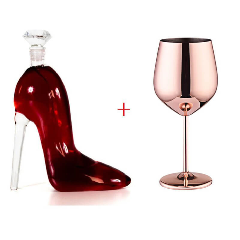 Glass High Heels Wine Container Vodka Wine Container Wine Pourer-xinru