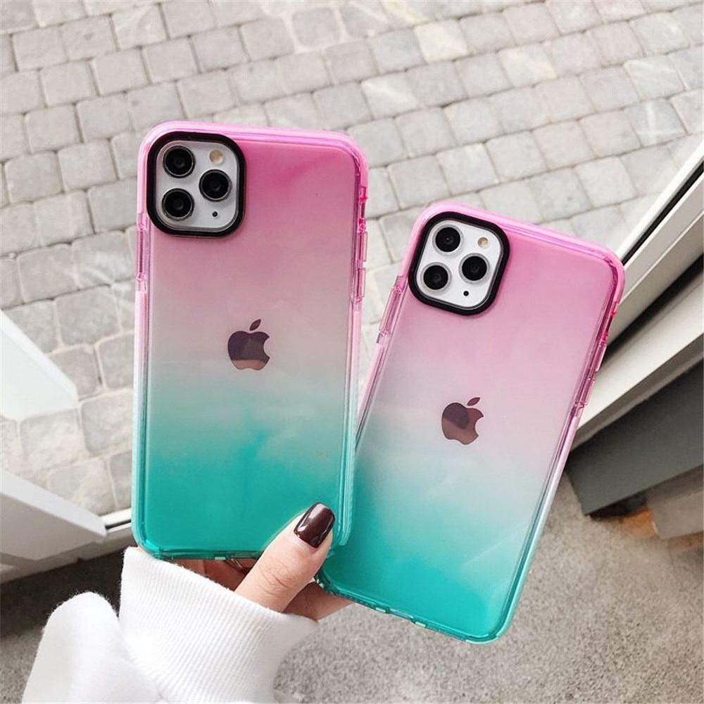 Shockproof Gradient Transparent Case-xinru