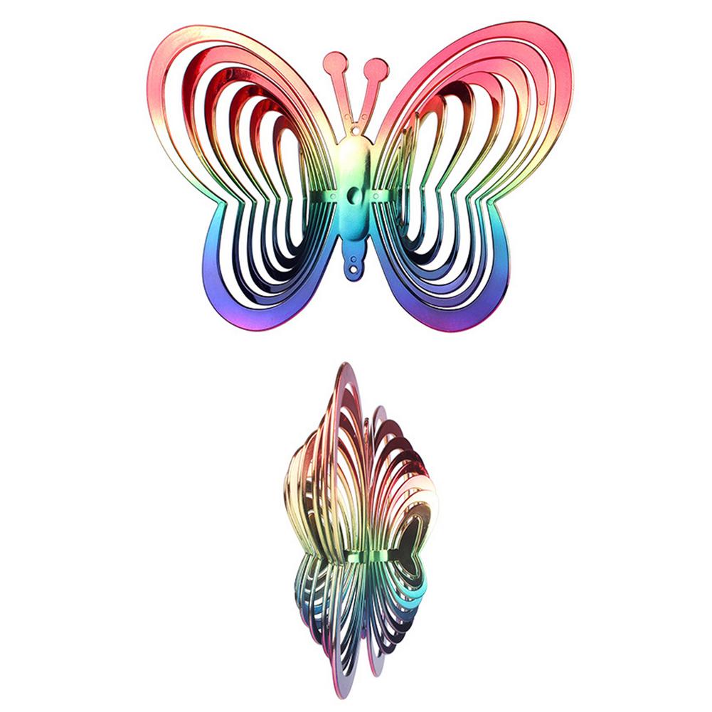 Reflective Windmill Decor Butterfly Wind Chimes Metal Wind Spinner-xinru