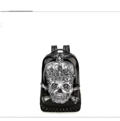 3D Leather Skull Backpack-xinru shop