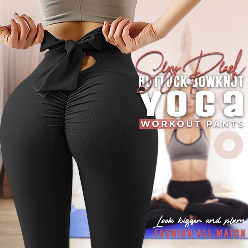 Sexy Peach Buttock Bowknot Yoga Workout Pants-xinru