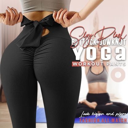Sexy Peach Buttock Bowknot Yoga Workout Pants-xinru
