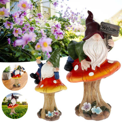 Gnomes Garden Decorations Sculptures Statues Decor Figurine Mushrooms Gift-xinru