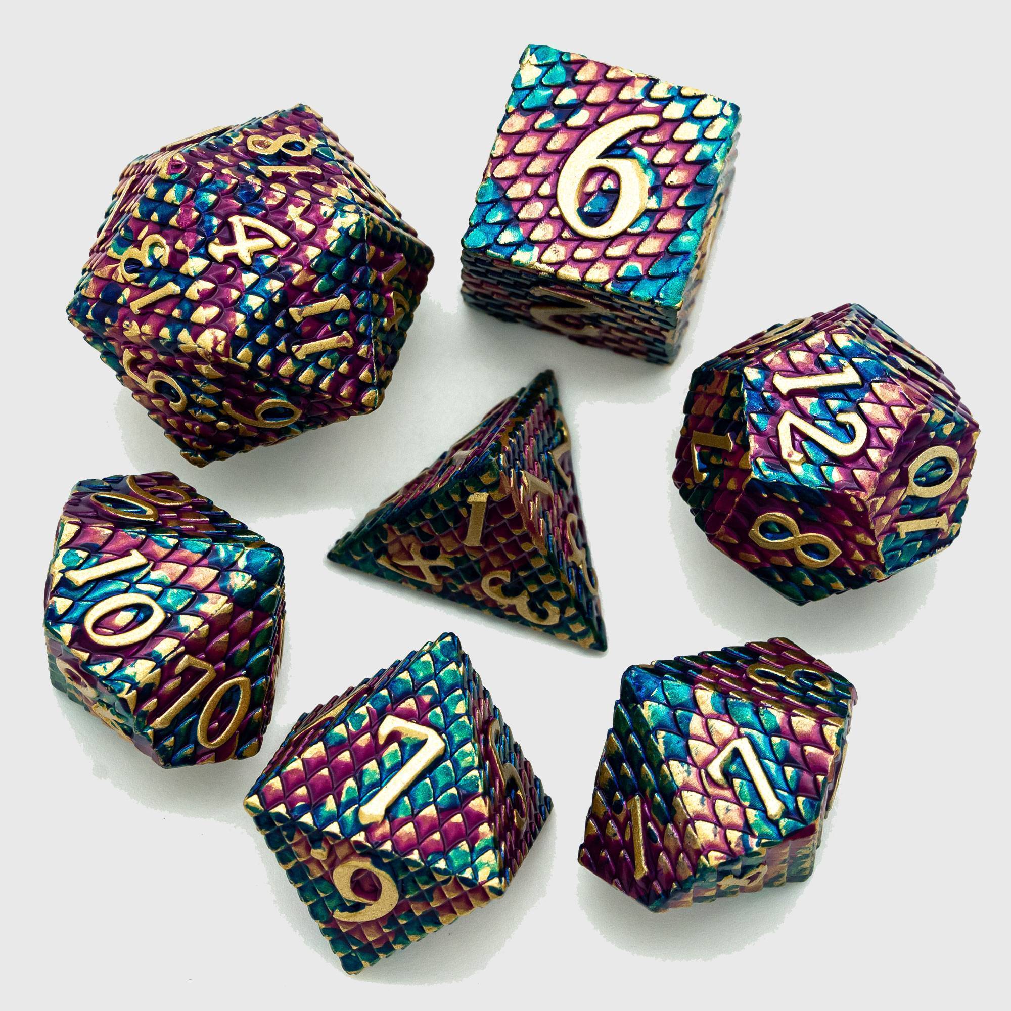 Dragon Scales Metal Dice Set  DND Tabletop Gaming-xinru