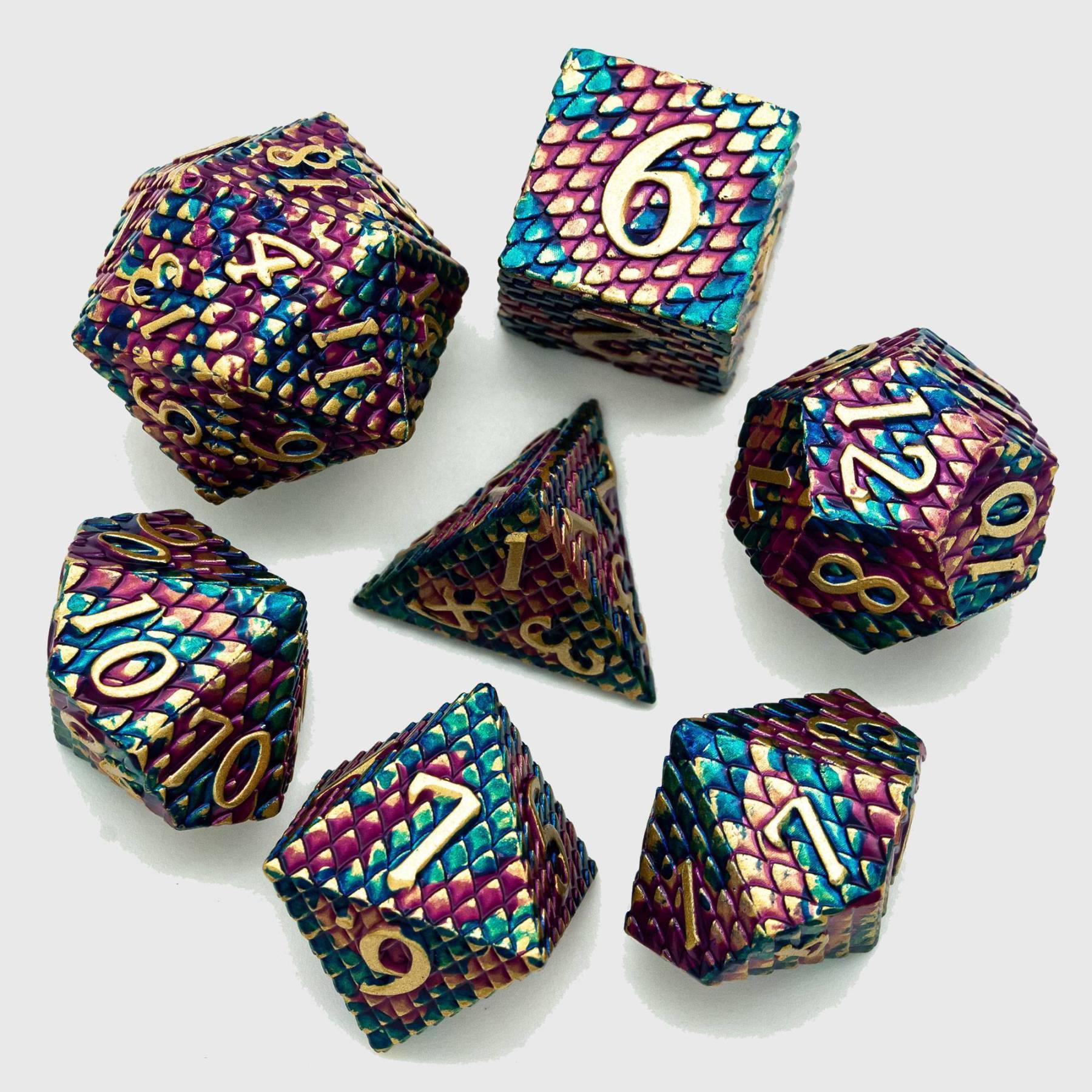 Dragon Scales Metal Dice Set  DND Tabletop Gaming-xinru