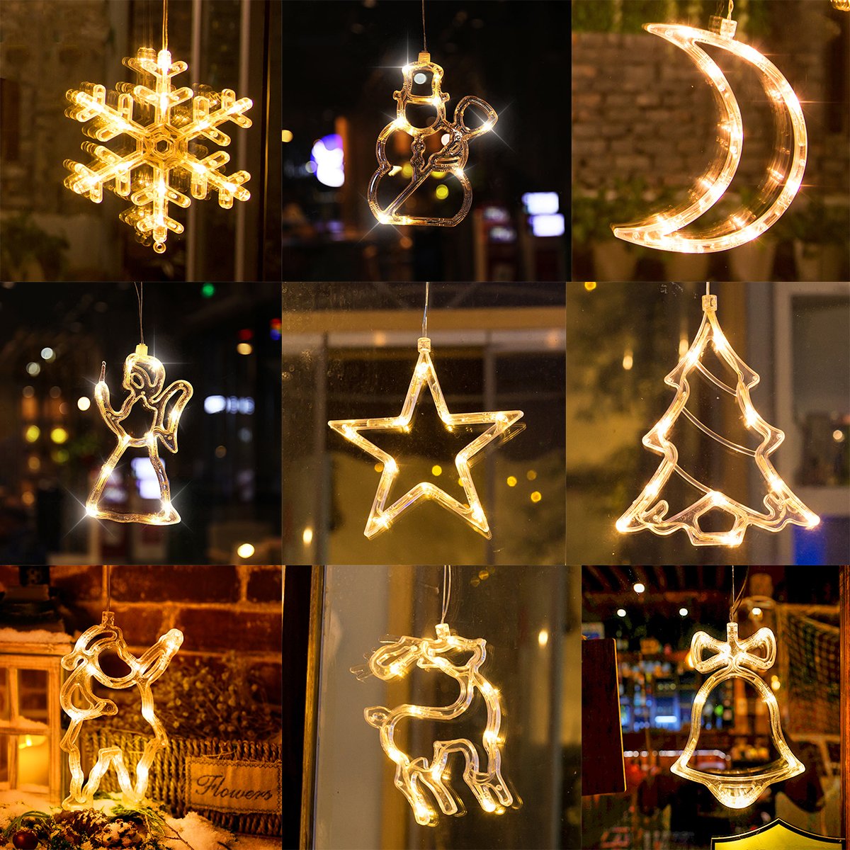 Christmas Lights LED Window Sucker Lamp Battery-Operated for Window Decorations-xinru shop