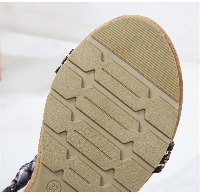 Women Bohemia Clip Toe Beach Wedges Sandals-xinru