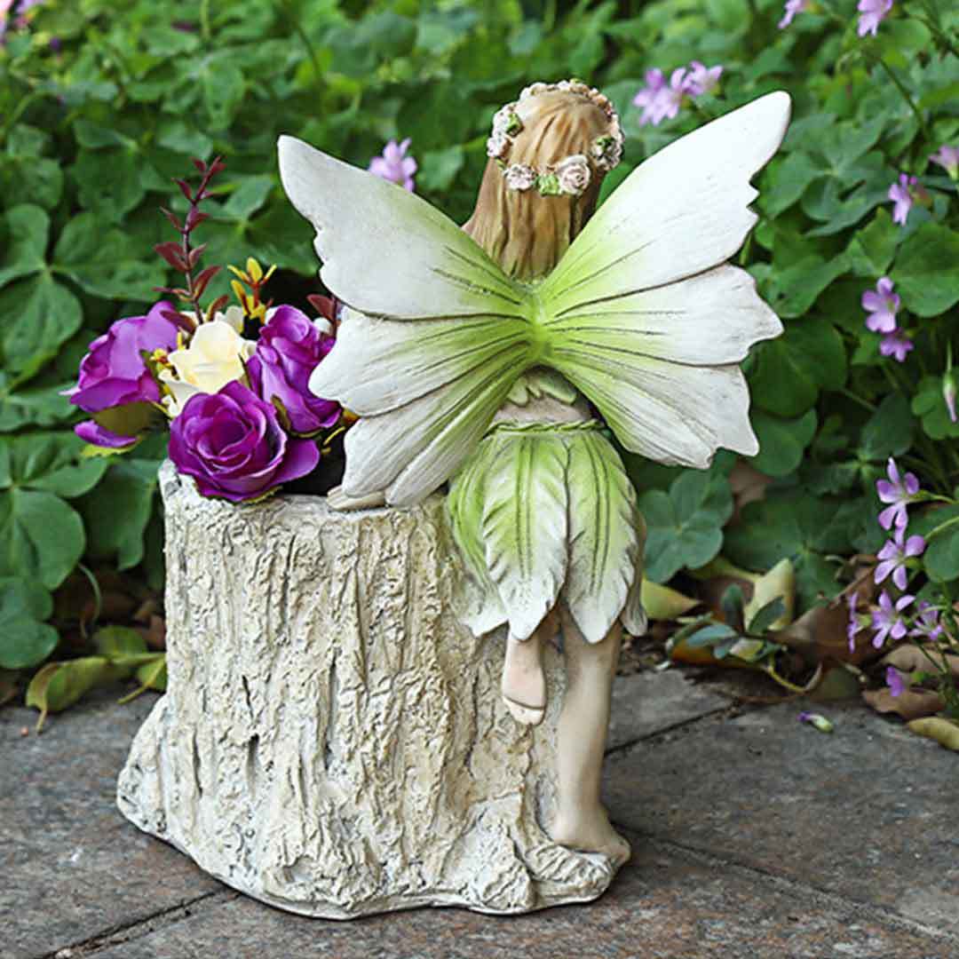 Fairy Girl Succulent Plant Pot Garden Figurine Outdoor Yard Porch Decoration-xinru