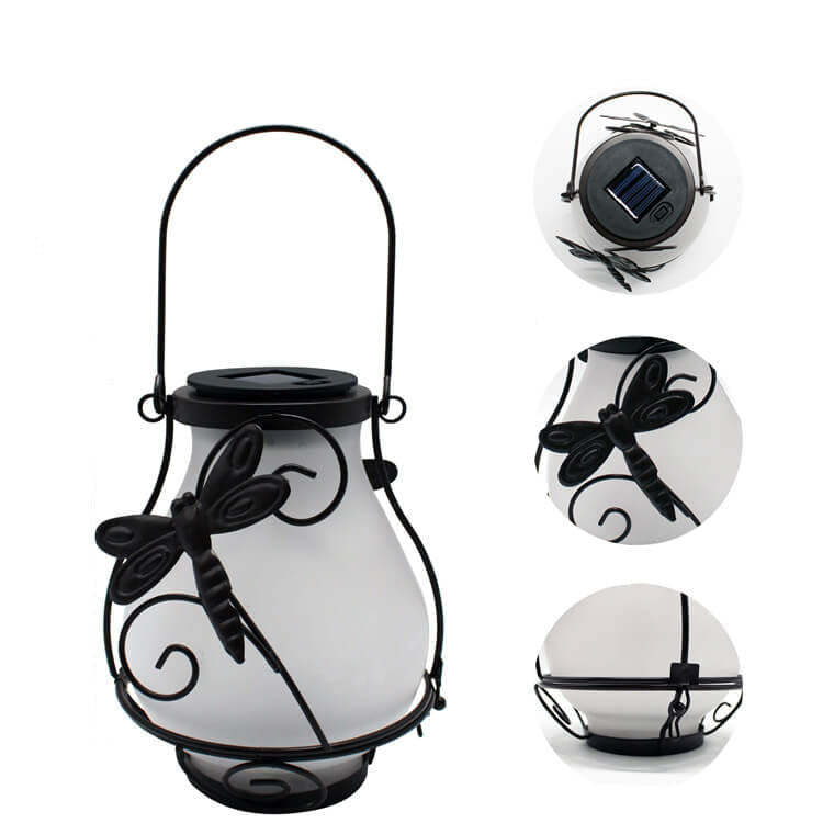 Solar Retro Lantern LED Decorative Outdoor Waterproof Garden Hanging Light-xinru