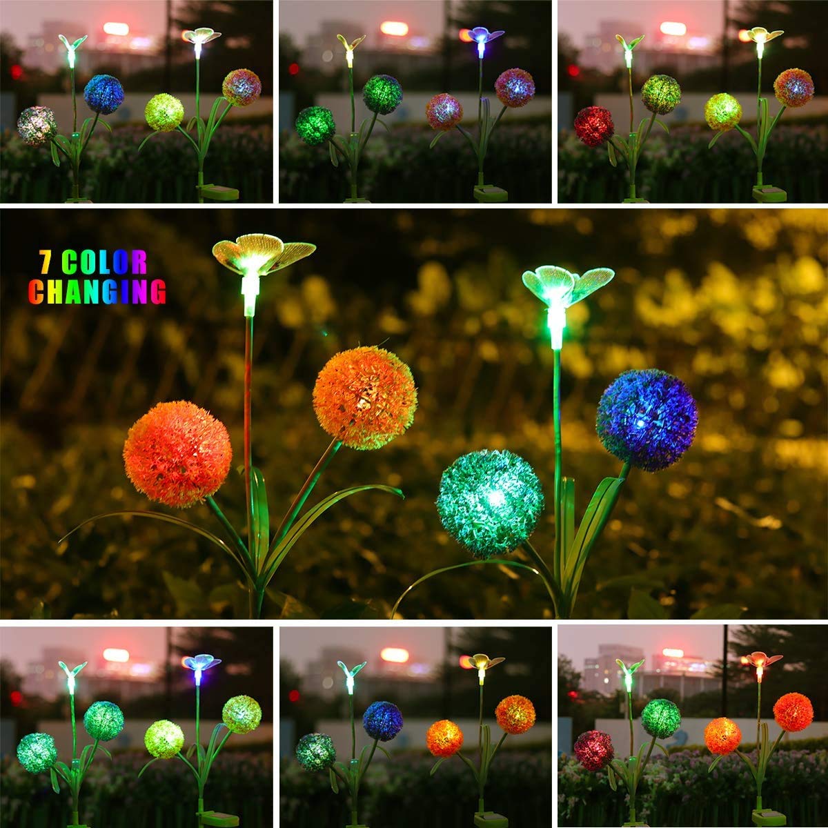 Outdoor Dandelion Flower Solar LED Light Pile Light Outdoor Garden Decoration-xinru