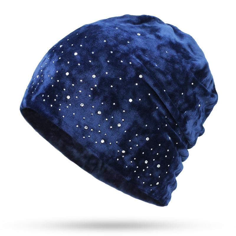Rhinestone Soft Diamond Winter Slouchy Beanie-xinru