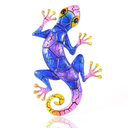 Metal Hollowed Gecko Home Wall Decor Lizard Sculpture Crafts Art Ornaments-xinru