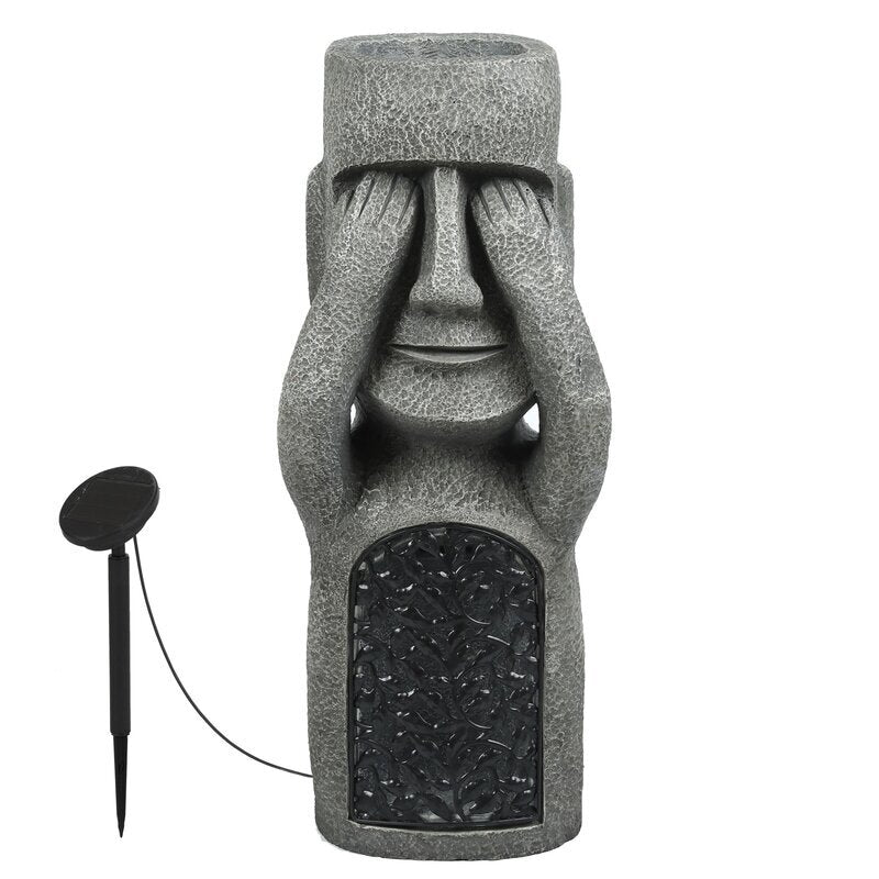 See Hear Speak Gray Mgo Set 3 Garden Easter Solar Statues-xinru