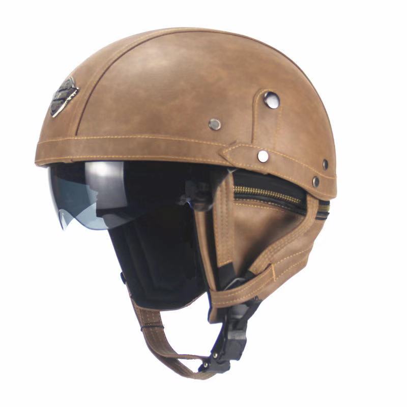 Leather Motor Helmet-xinru shop