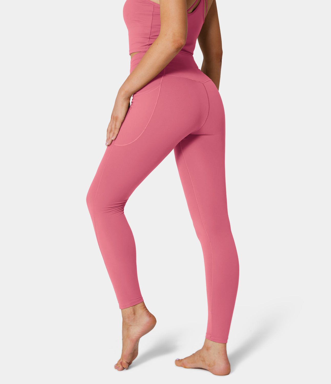 Cloudful® Crossover Pocket Plain 7/8 Leggings-xinru shop