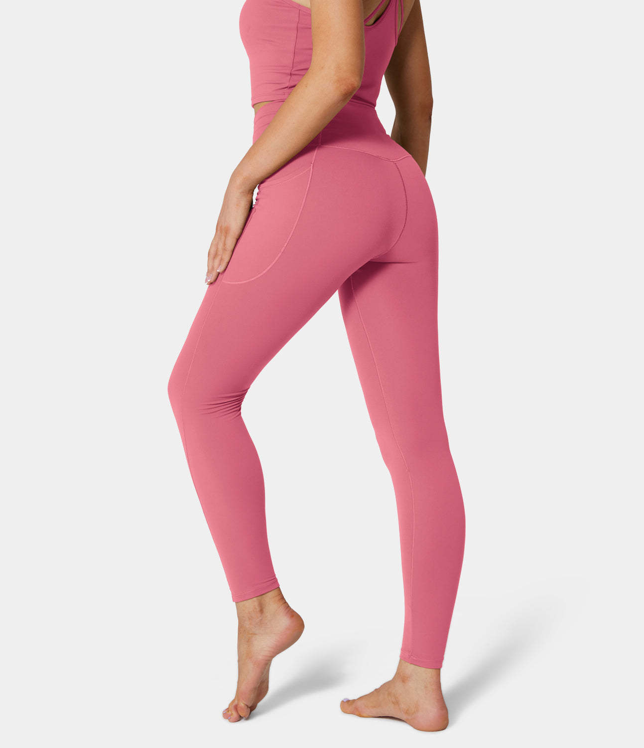 Cloudful® Crossover Pocket Plain 7/8 Leggings-xinru shop