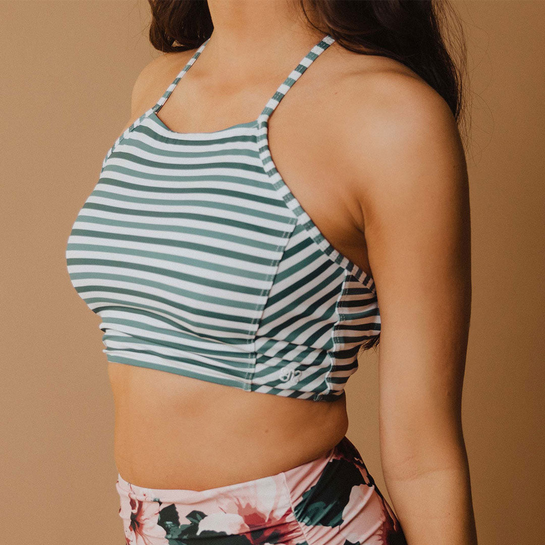 Darling Stripe Switchback Swim Crop Swimwear-xinru shop