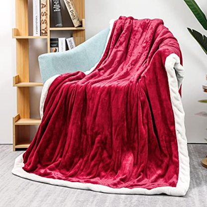 Flannel Heated Blanket Machine Washable (Red & White)-xinru shop