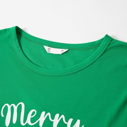 Plus Size Christmas Gnomes and Letter Print Green Family Matching Long-sleeve Pajamas Sets-xinru shop