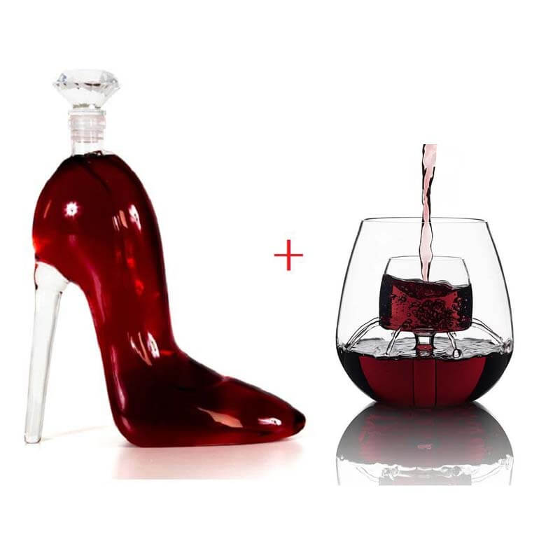 Glass High Heels Wine Container Vodka Wine Container Wine Pourer-xinru