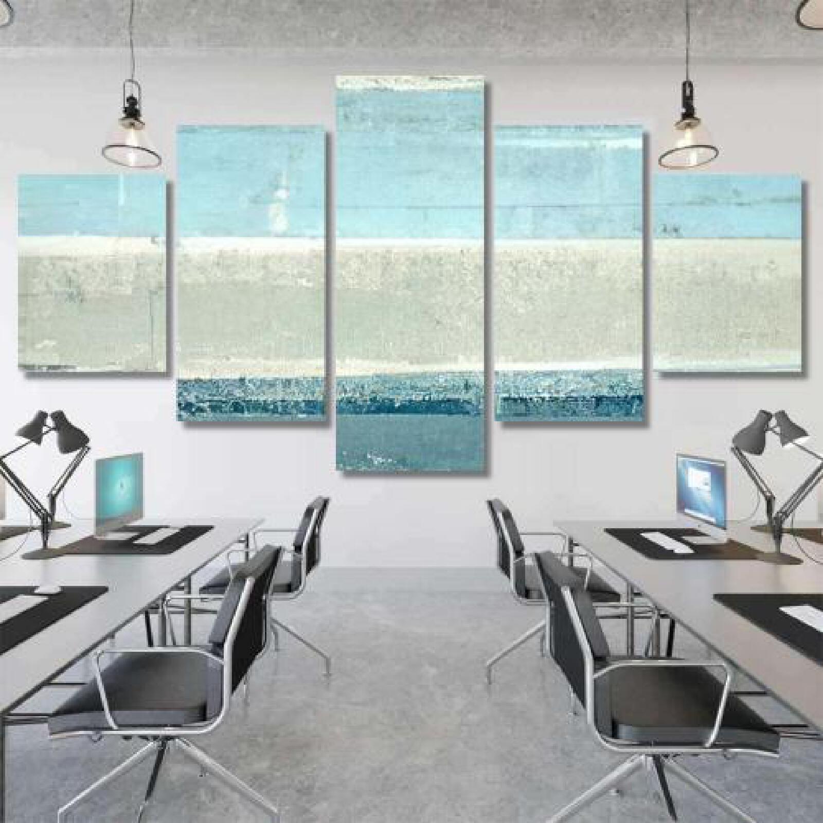 Blue Grey Abstract Art-xinru shop