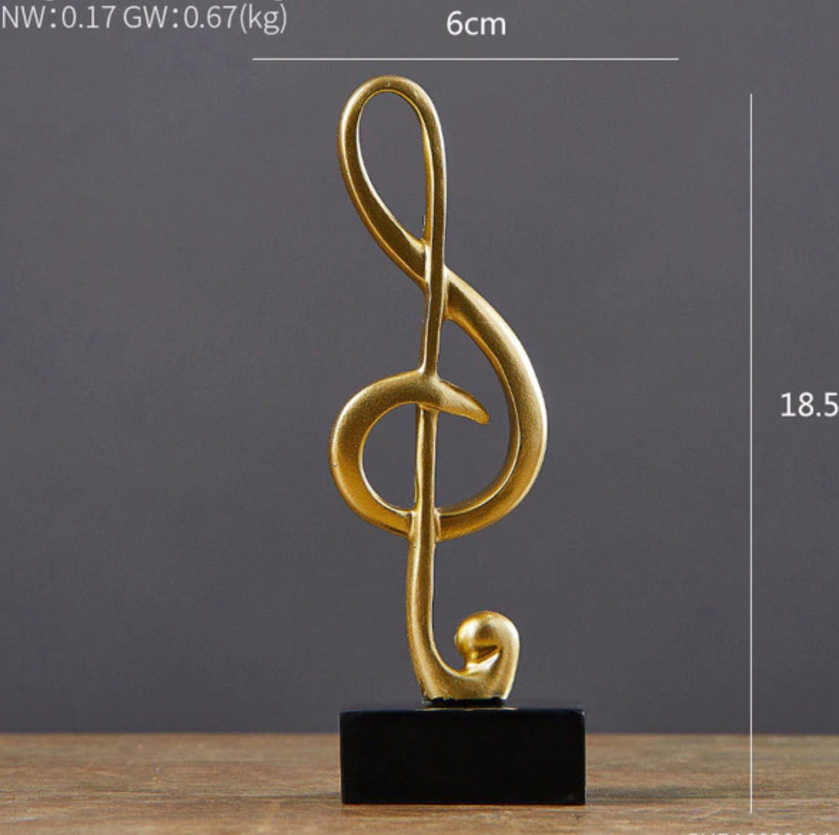 Art Music Note Shaped Sculpture Decorative Statue Artwork-xinru