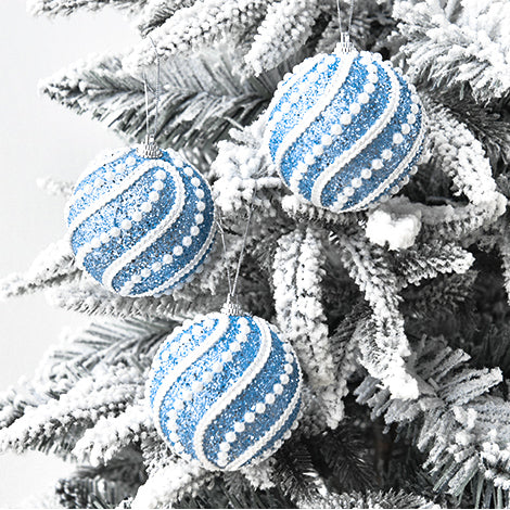 Sparkly All Over Christmas Ball Ornaments, Set of 4-xinru shop