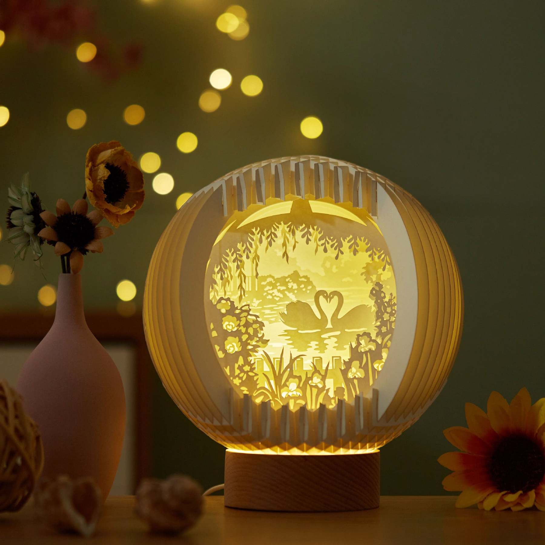 Paper Art Light And Shadow DIY Handmade Creative Paper Carving Lamp-xinru