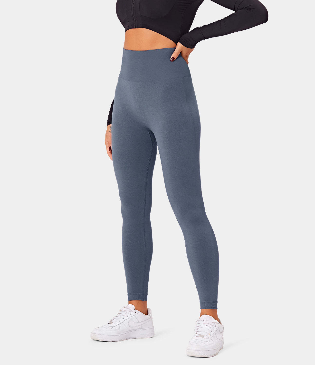Seamless Flow High Waisted Butt Lifting Plain Full Length Leggings-xinru shop