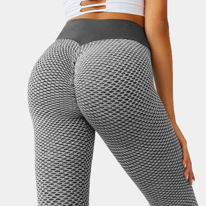High Waisted Butt Lifting Honeycomb Leggings-xinru shop