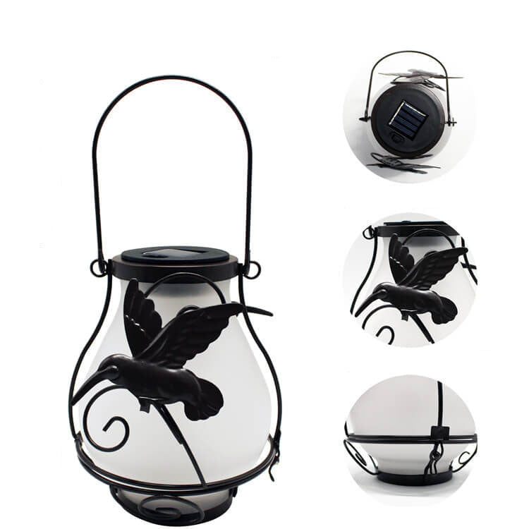 Solar Retro Lantern LED Decorative Outdoor Waterproof Garden Hanging Light-xinru