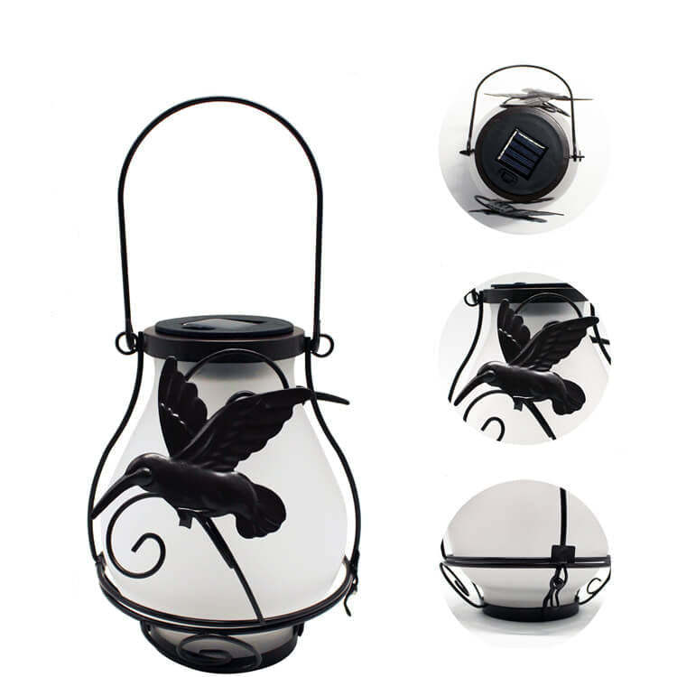 Solar Retro Lantern LED Decorative Outdoor Waterproof Garden Hanging Light-xinru
