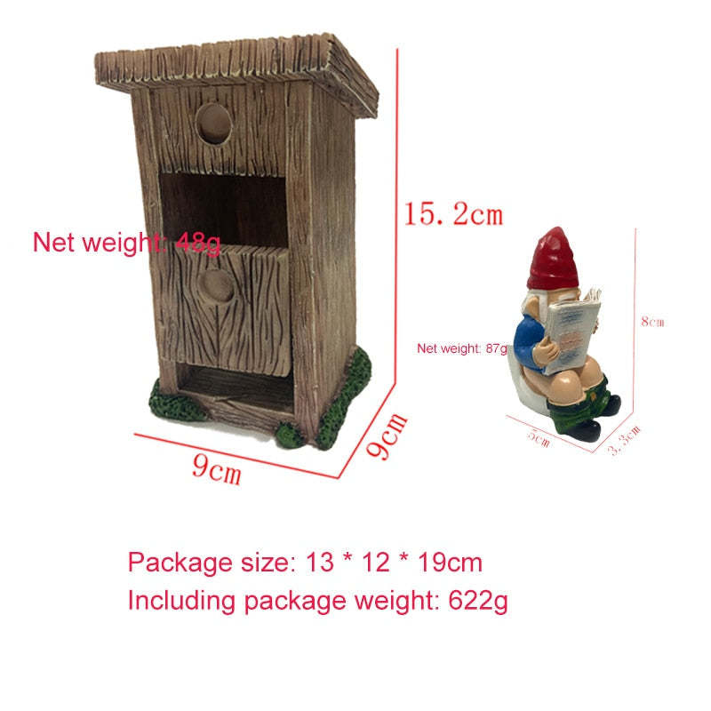 Gnome Dwarf Garden Statue Dwarf Reading Newspaper Closed Resin Crafts-xinru