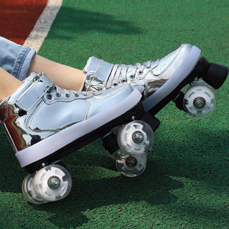 USB Charged LED Shinny Roller Skates-xinru shop