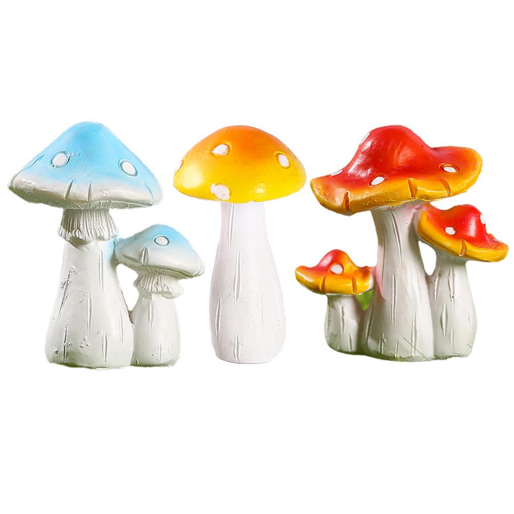 Desktop Ornament Realistic Looking Creative Resin Mini Artificial Mushroom Statue-xinru